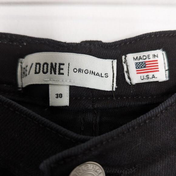 ReDone Black High Rise Ankle Crop Jeans Button Fly Size 30 - Picture 2 of 9